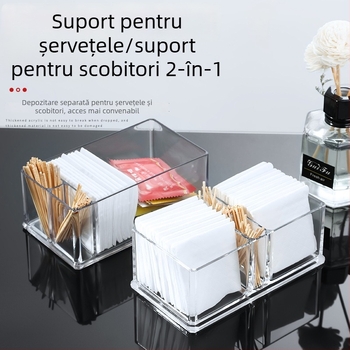 Suport din acril pentru șervețele, pe birou, vertical, suport pătrat pentru șervețete, cutie transparentă pentru șervețete cu imprimare a logo-ului