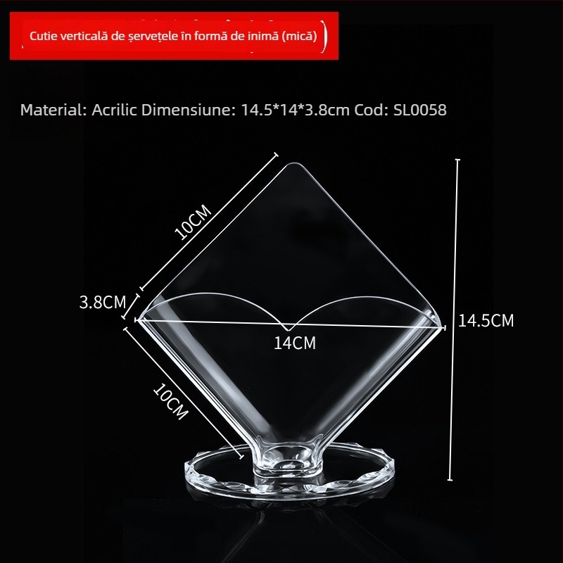 Suport din acril pentru șervețele, pe birou, vertical, suport pătrat pentru șervețete, cutie transparentă pentru șervețete cu imprimare a logo-ului