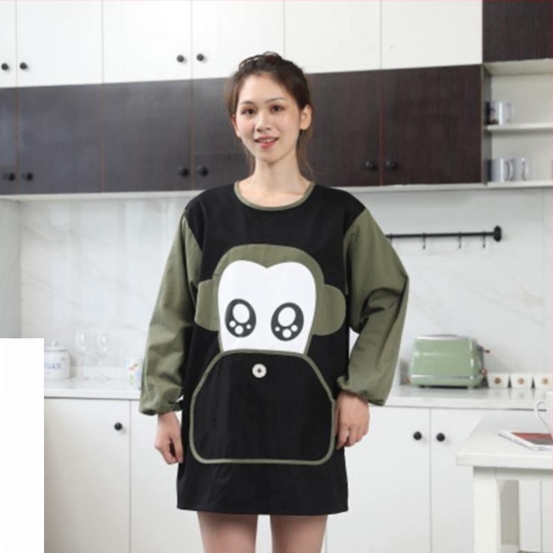 Șorț de bucătărie cu mâneci lungi — impermeabil, rezistent la ulei, respirabil, subțire, pentru uz casnic