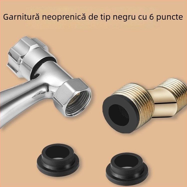 Set de garnituri etanșe pentru robinetul de duș, 6 piese, cauciuc, pentru apă rece și caldă, stil modern minimalist