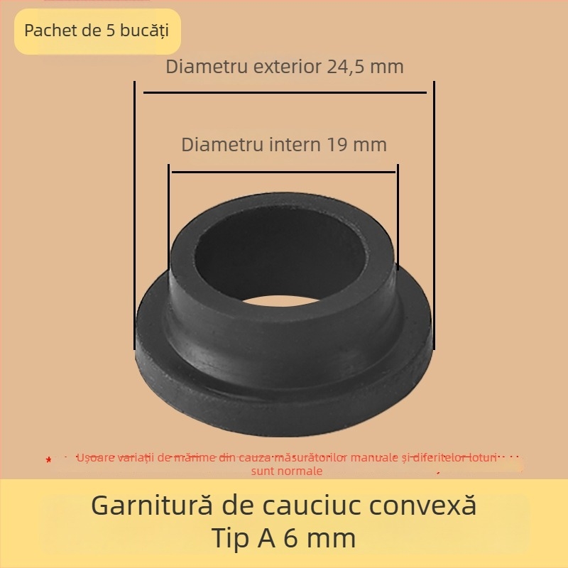 Set de garnituri etanșe pentru robinetul de duș, 6 piese, cauciuc, pentru apă rece și caldă, stil modern minimalist