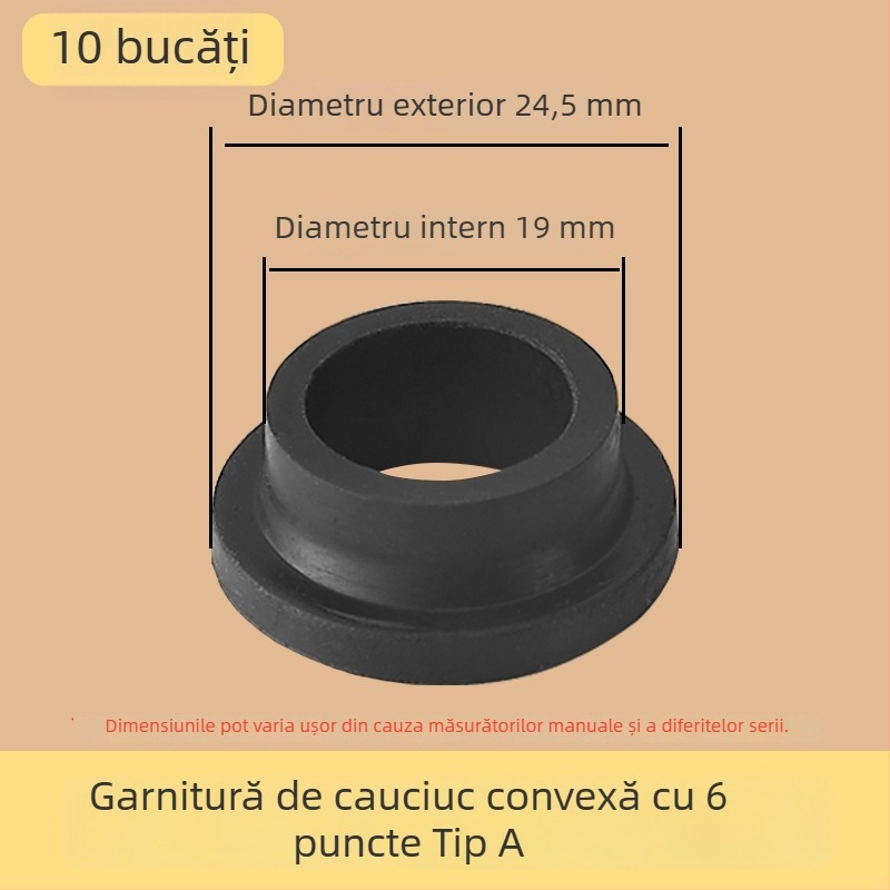 Set de garnituri etanșe pentru robinetul de duș, 6 piese, cauciuc, pentru apă rece și caldă, stil modern minimalist