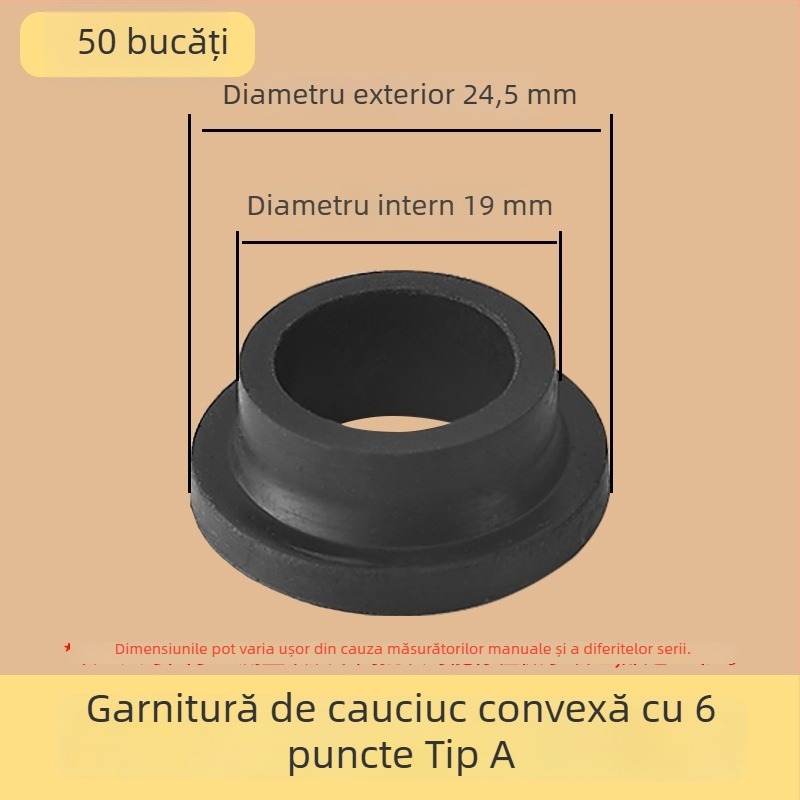 Set de garnituri etanșe pentru robinetul de duș, 6 piese, cauciuc, pentru apă rece și caldă, stil modern minimalist