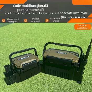 Cutie multifunctională pentru pescuit exterior, cu capacitate mare și spațiu de depozitare