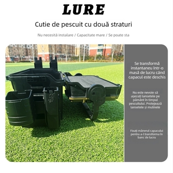 Cutie multifunctională pentru pescuit exterior, cu capacitate mare și spațiu de depozitare