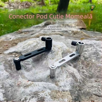 Suport pentru momeli pentru scaun de pescuit din aliaj de aluminiu, tavă rotativă pentru momeli, cu braț de extindere a punții