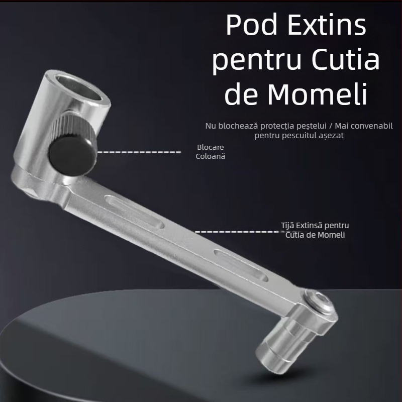Suport pentru momeli pentru scaun de pescuit din aliaj de aluminiu, tavă rotativă pentru momeli, cu braț de extindere a punții