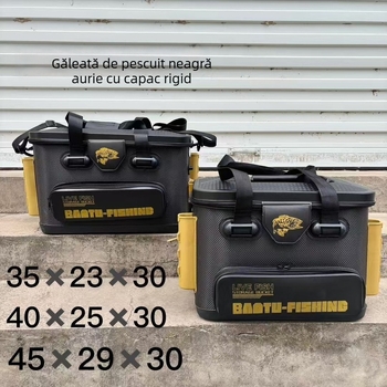 Cutie multifuncțională pentru năluci, găleată de pescuit cu pereți groși și șezut, găleată pentru pești vii, pescuit marin și de stâncă, cutie de depozitare, suport pentru undiță