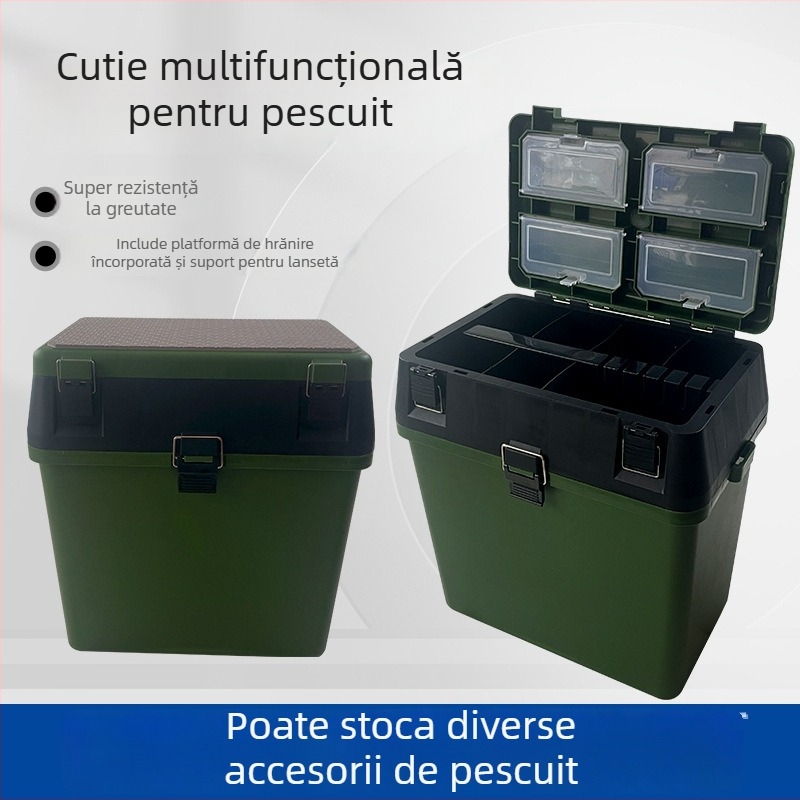 Cutie multifuncțională pentru năluci, ultra-ușoară și portabilă, cutie de depozitare pentru echipament de pescuit în stil rucsac, verde