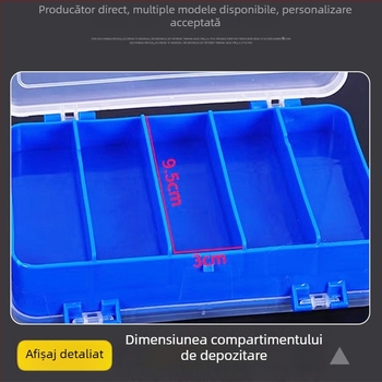 Cutie pentru accesorii de pescuit, cutie pentru năluci, depozit pentru momeli artificiale, cutie dublu fațată pentru năluci, cutie portabilă cu două etaje pentru momeli moi