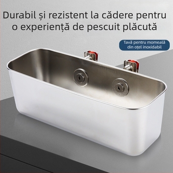 Tavă pentru momeli din oțel inoxidabil pentru barcă, cu cutie pentru momeli vii și spațiu de depozitare