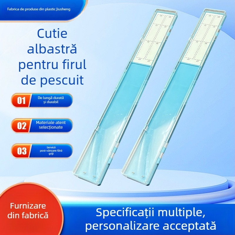 Cutie albastră din catifea cu divizări pentru firul de pescuit, cutie de depozitare din catifea pentru echipament de pescuit, set cu 20 de cârlige