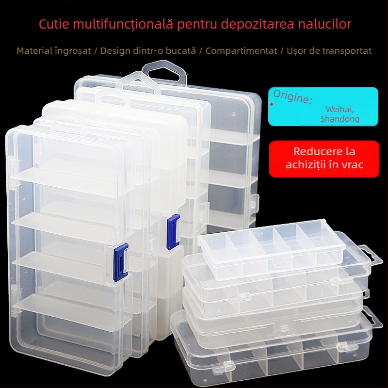 Cutie cu cinci compartimente pentru năluci și accesorii, cutie din plastic pentru depozitare