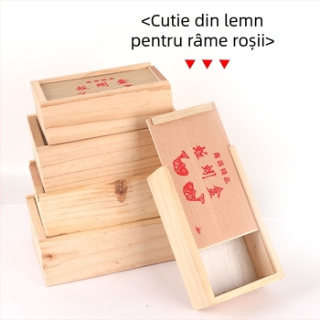 Cutie din lemn pentru momeli vii cu sertar glisant, pentru viermi roșii, viermi de pământ și viermi de nisip, dimensiuni mare, mediu, mic