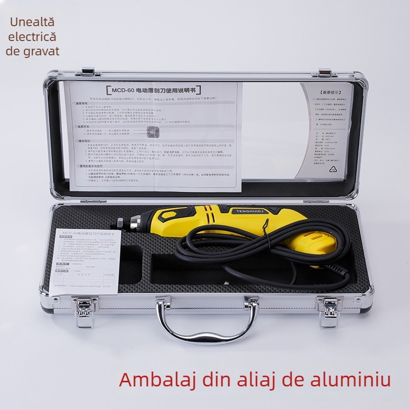 Set compact de gravură manuală pentru prelucrarea lemnului, sculptură pe rădăcini de lemn și jad – 220–280V