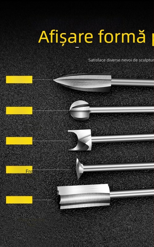 Set electric de sculptat lemn cu lame din oțel alb — unelte pentru sculptat lemn și rădăcini, capete de freză