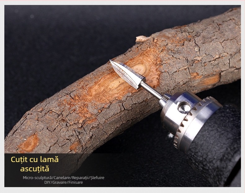 Set electric de sculptat lemn cu lame din oțel alb — unelte pentru sculptat lemn și rădăcini, capete de freză