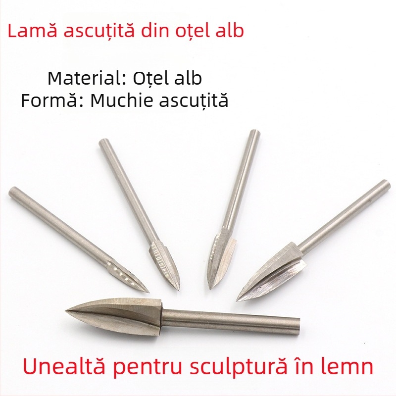 Freză electrică pentru lemn, cap de frezat cu trei muchii pentru sculptură în rădăcini de lemn