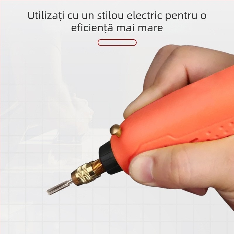 Set de unelte pentru sculptură în lemn și rădăcini: cuțit pentru ștanțare, freze din oțel alb pentru caneluri, accesorii de curățare a bazei, burghiu de șlefuire, cuțit electric de sculptură