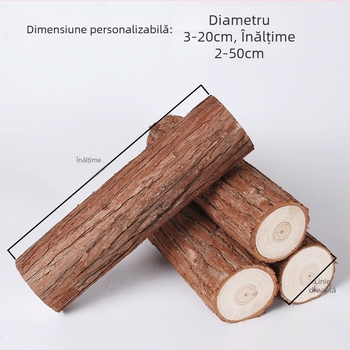 Decorațiune pentru șemineu din lemn cu bețe pe fundal natural, accente din piele
