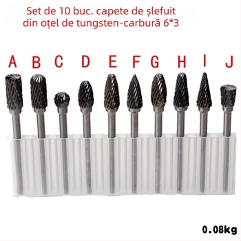 Cap de șlefuire din carbură de tungsten, 6x3, fișă rotativă pentru prelucrarea lemnului și sculptură în lemn