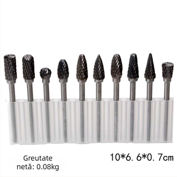 Cap de șlefuire din carbură de tungsten, 6x3, fișă rotativă pentru prelucrarea lemnului și sculptură în lemn