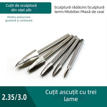Set de 5 unelte pentru sculptură în lemn: sculptură pentru mobilier și rădăcini, șlefuire și lustruire, freze electrice și burghie pentru lemn