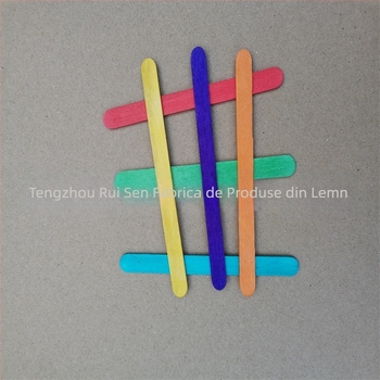 Bețe din lemn de mesteacăn, colorate, pentru înghețată, 114×10×2, set DIY, 20 buc.