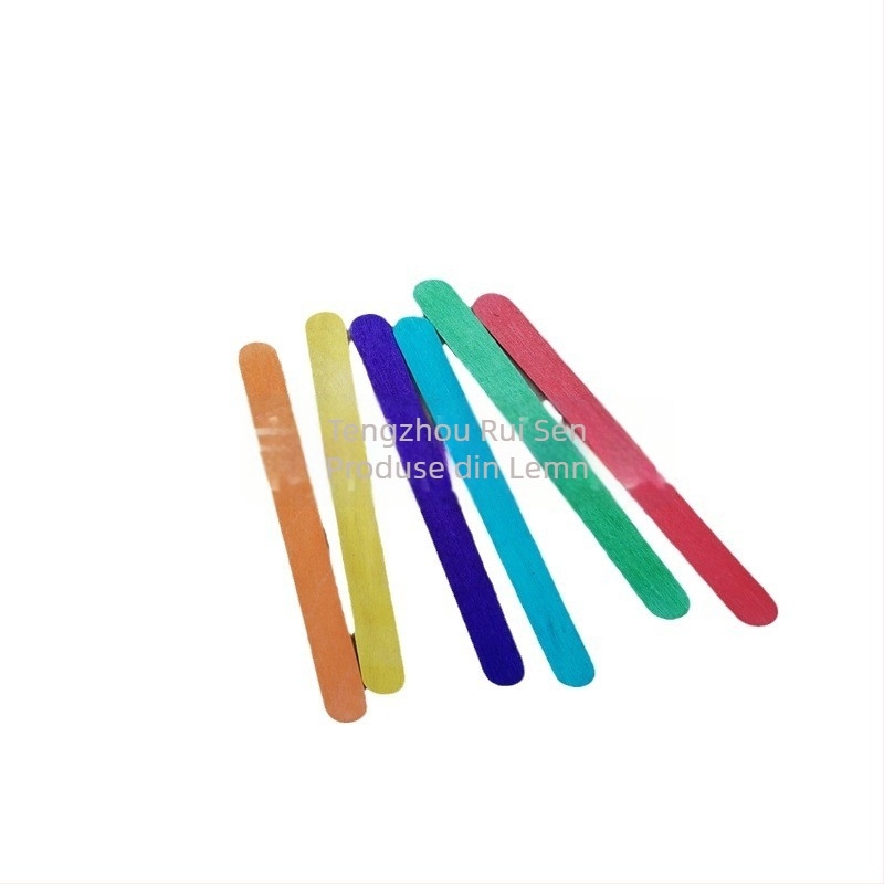 Bețe din lemn de mesteacăn, colorate, pentru înghețată, 114×10×2, set DIY, 20 buc.