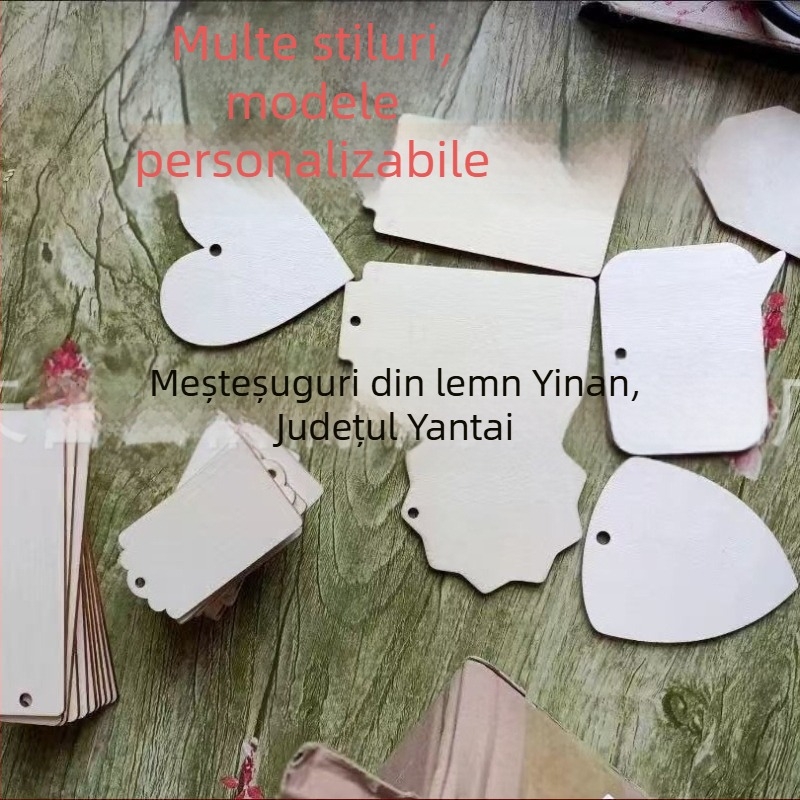 Felii rotunde și pătrate din lemn, lucrate manual, forme variate, stil modern, lemn natural pentru decorațiuni de Crăciun