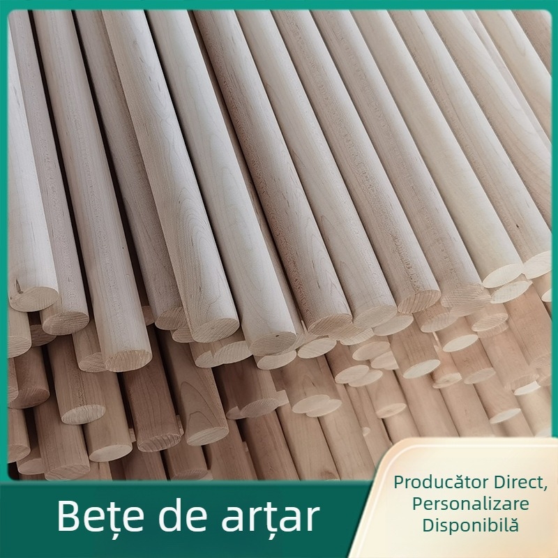 Bețișor rotund din lemn de arțar, pentru proiecte DIY și accesorii pentru mobilier