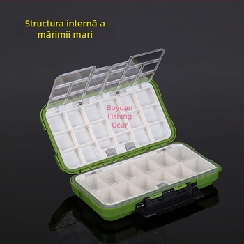 Cutie multifuncțională de accesorii pentru pescuit, rezistentă la apă, cu compartiment pentru năluci și spațiu de depozitare pentru pescuitul de pe mal