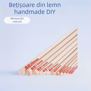 Bețișoare din lemn de mesteacăn, cilindrice, culoare naturală, proiecte DIY