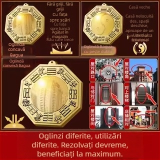 Oglindă din cupru concavă și convexă pentru intrare, decor pentru ușă și fereastră, design geometric