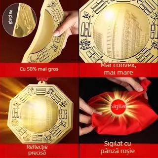 Oglindă din cupru concavă și convexă pentru intrare, decor pentru ușă și fereastră, design geometric
