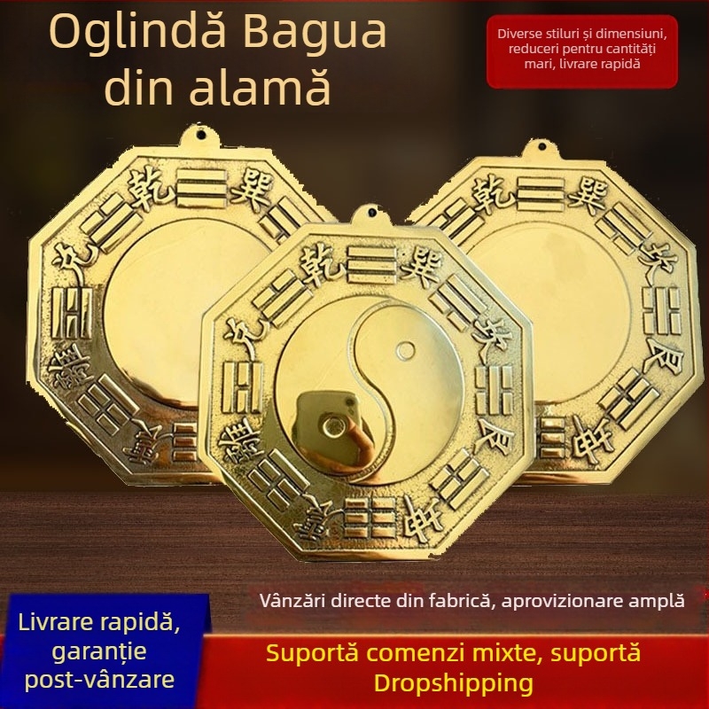Oglindă din cupru concavă și convexă pentru intrare, decor pentru ușă și fereastră, design geometric