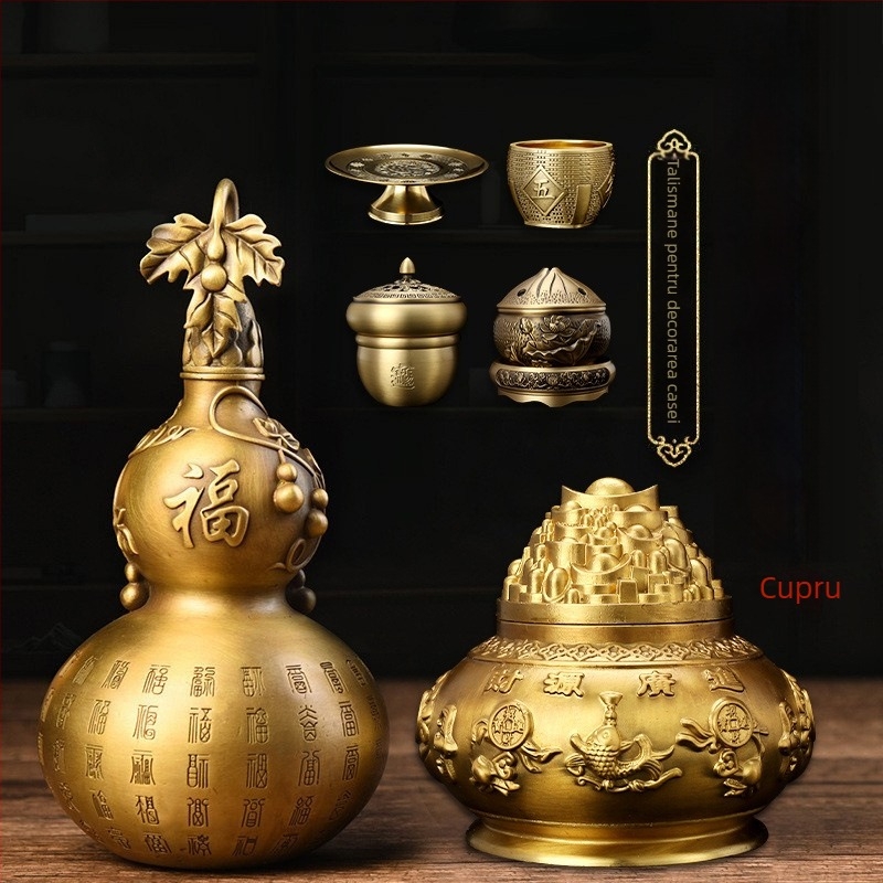 Statuetă Buddha din cupru, ornament decorativ, model metal arhitectural personalizat, suvenir