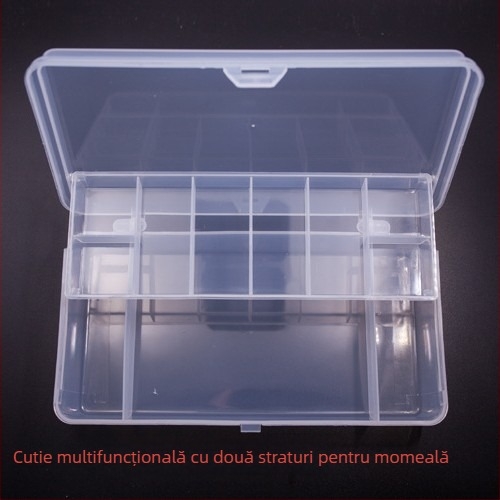 Cutie dublă pentru momeli și accesorii de pescuit