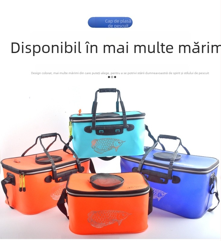 Găleată pliabilă EVA pentru pescuit, cu mâner, pentru pește viu