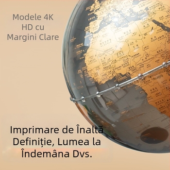 Glob transparent din metal pe suport, ornament de birou în stil vintage, replică anticǎ