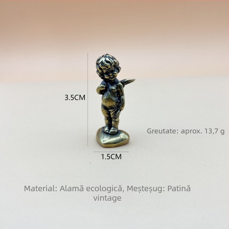 Cupidon antic din cupru, ornament de birou din alamă, colecție de obiecte metalice