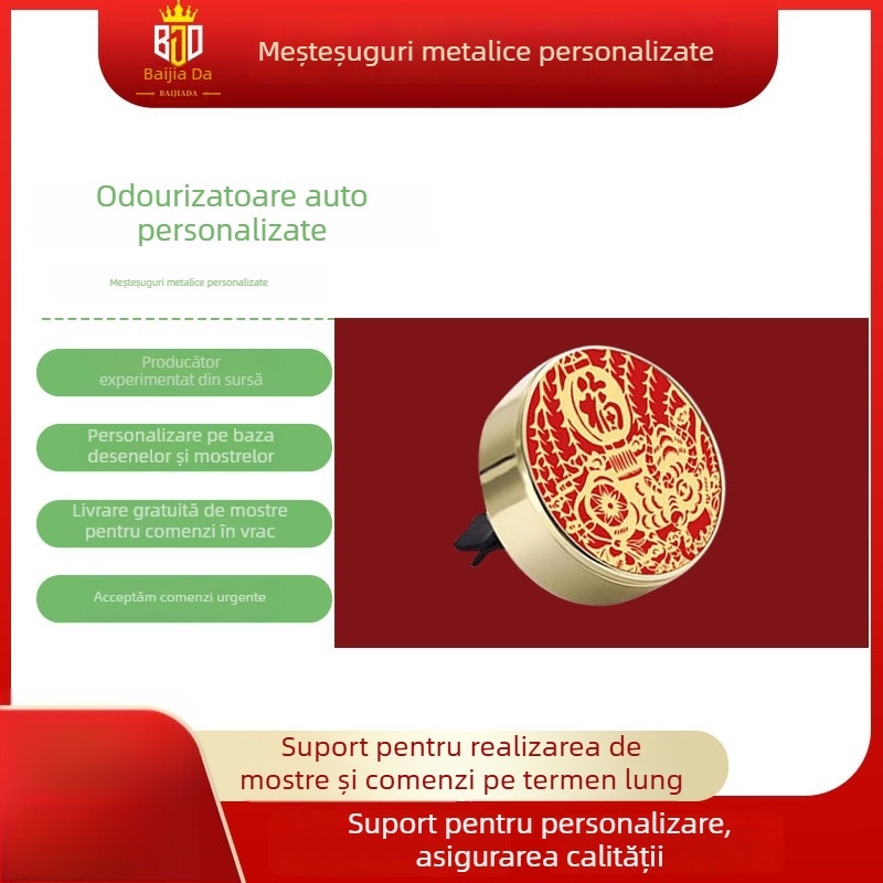 Cutie metalică de aromaterapie pentru ventilația aerului mașinii – decor interior cu aromă, cutie de parfum personalizabilă