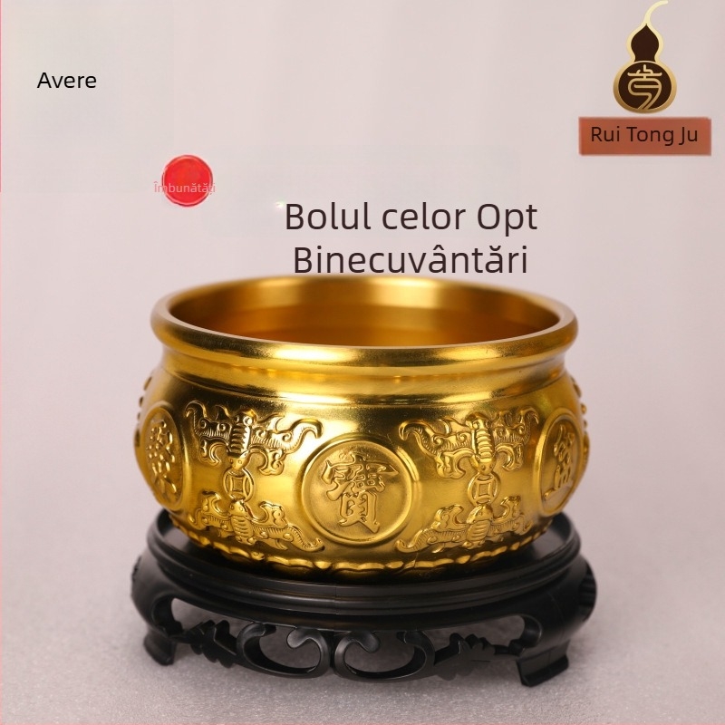 Cornucopie din alamă – ornament de birou cu opt binecuvântări