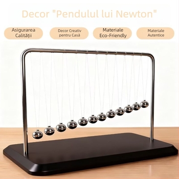 Snake-Shaped Newton's Cradle Desktop Ornament in Wood and Metal — Handcrafted Perpetual Motion Gift for Home or Office
