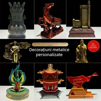 Figurină mascotă metalică personalizată, figură din rășină, personaj de desene animate, modelare 3D, suvenir