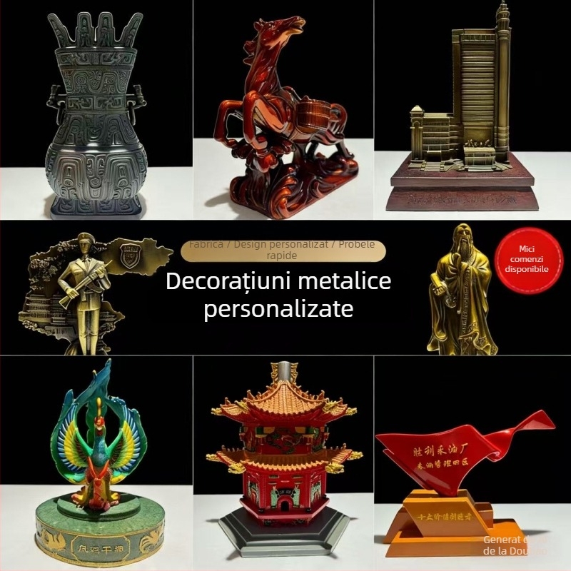 Figurină mascotă metalică personalizată, figură din rășină, personaj de desene animate, modelare 3D, suvenir