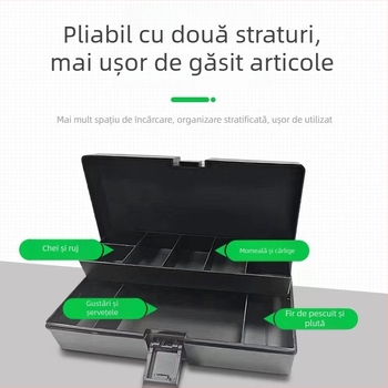 Cutie multifuncțională pentru năluci, cu separatoare detașabile, cutie din plastic cu două compartimente, depozitare portabilă pentru momeli