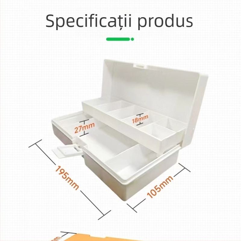 Cutie multifuncțională pentru năluci, cu separatoare detașabile, cutie din plastic cu două compartimente, depozitare portabilă pentru momeli