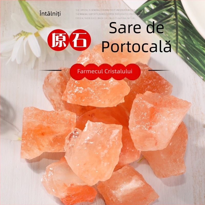Bloc de citrin cristal în nuanțe portocalii pentru decor casnic și ornamente de acvariu