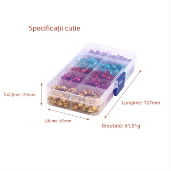 Clopoței metalici de Crăciun în cutie, clopoței din aluminiu pentru educație timpurie, clopoței sesame, ornamente DIY, clopoței rotunzi, design modern minimalist